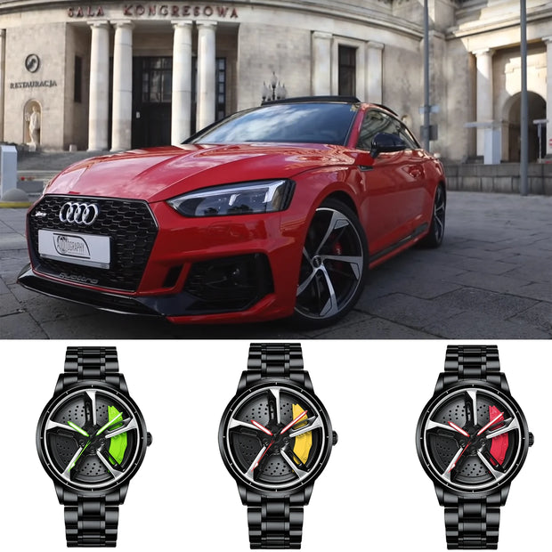 For NEKTOM VIP Client Steel Strap Spinning Luminous Car Wheel Watch