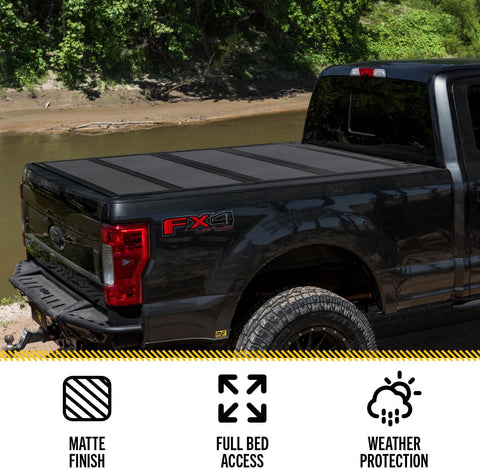 Realtruck  flip MX4 Hard Folding Truck Bed Tonneau Cover | 448131 | Fits 2019 - 2024 Chevy/Gmc Silverado/Sierra, Works W/ Multipro/Flex Tailgate 6' 7" Bed (79.4")