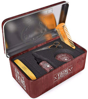 Ultimate Grooming Kit for Men - Boar Brush, Wood Comb, Sandalwood Balm & Oil, Scissors for Beard & Mustache