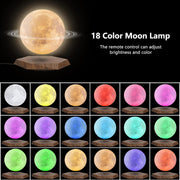 Levitating Moon Lamp, Floating and Magnetic Moon Lamp 3D Printing Moon Light with Remote, Creative Gifts for Christmas Office