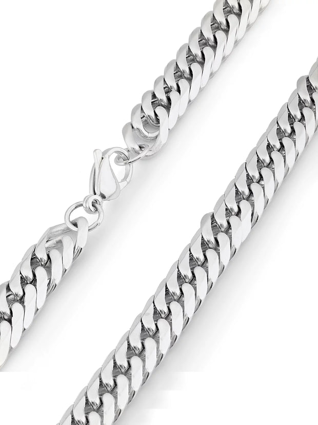 Stainless Steel Polished Curb Chain Necklace (10Mm) - 24