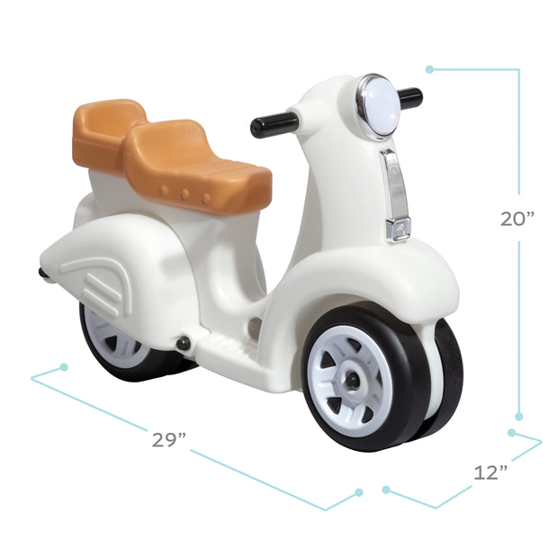 Ride along White Scooter Foot to Floor Ride on Toy for Toddlers