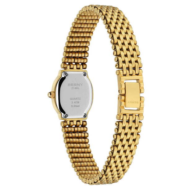 Golden Women Wristwatch Small Dial Ladies Gold Watch Bracelet Jewelry Quartz Lady Watch Compact Stylish Luxury Women Watch