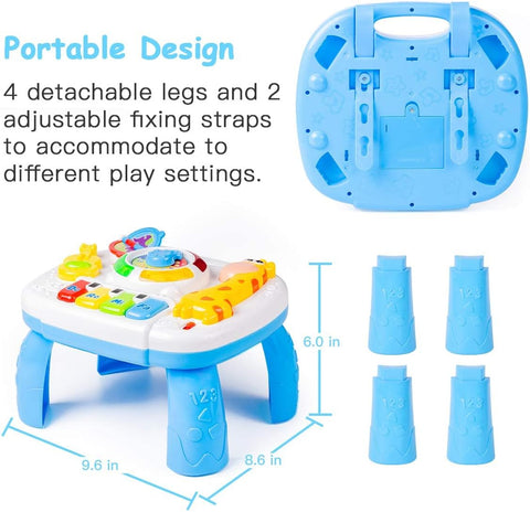 Baby Musical Toys 6 to 12 Months Early Educational Activity Table for Toddlers 1-3 Learning Table Baby Boy Girls Toys 12-18 Months Best Birthday Gifts 9.6X8.6X6.0 Inches