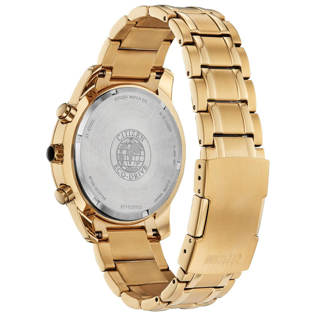 Men'S Eco-Drive Brycen Gold Tone Stainless Steel Chronograph Bracelet Watch - BL5512-59P