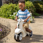 Ride along White Scooter Foot to Floor Ride on Toy for Toddlers