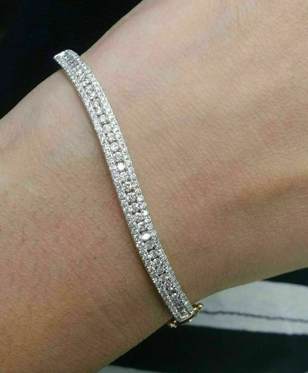 6 Ct round Cut Moissanite Tennis Bracelet for Women 14K Yellow Gold Plated