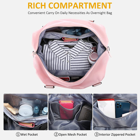 Weekender Bag for Women Cute Travel Tote Bag Gym Duffel Bag with Toiletry Bag Carry on Bag Overnight Hospital Bag