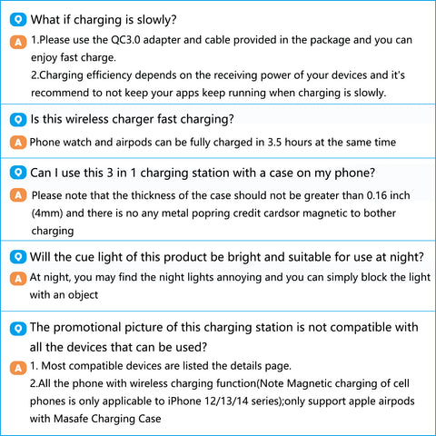 Wireless Charger, 15W QC3.0 Magnetic Fast Charging Stand for Iphone 16 15 14 13 12 11 Pro Max/Plus/Xs/Xr/X/8, for Apple Watch 9/8/7/6/5/4/3/2/SE, for Airpods 3/2/Pro, 3 in 1 Wireless Charging Station