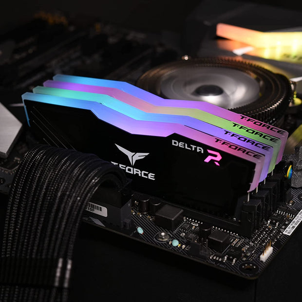 T-Force Delta RGB DDR4 64GB (2X32Gb) 3600Mhz (PC4-28800) CL18 Desktop Gaming Memory Module Ram Black - TF3D464G3600HC18JDC01