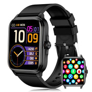 Smart Watch for Android Iphone 1.91" Full Touch HD Screen Sport Fitness Tracker Waterproof Smartwatches Wireless Bluetooth Call for Men Women (Black)