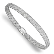 14K White Gold Fancy Stretch Bangle Bracelet