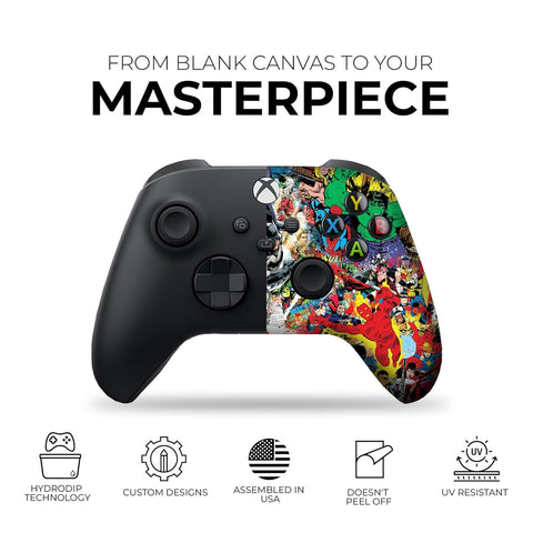 Comics Custom X-Box Controller Wireless Compatible with X-Box One/X-Box Series X/S by  | Proudly Customized in USA with Permanent HYDRO-DIP Printing (NOT JUST a SKIN)