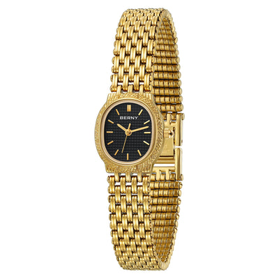 Golden Women Wristwatch Small Dial Ladies Gold Watch Bracelet Jewelry Quartz Lady Watch Compact Stylish Luxury Women Watch