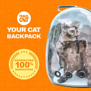 Carrier Bag - Premium Transparent Bubble Capsule Pet Carrier for Small, Medium Cats - Airline Approved Cat Bubble Backpack with Removable Mat, Side Pocket and Adjustable Straps