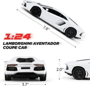 X Rastar Remote Control Car, 1:24 Scale Aventador Coupe Race Toy Car, RC Hobby Model Vehicle for Boys, Girls and Adults, White