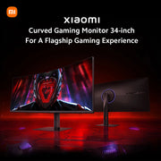 Curved Gaming Monitor G34Wqi, 34 Inch WQHD 2K, 3440*1440, 21:9, 180Hz, 1Ms, 100% Srgb, 95% DCI-P3, TÜV Low Blue Light, 2 HDMI , Black