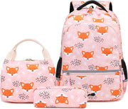 Backpacks for Girls Backpack for School Fox Unicorn Backpack Kids Backpack Set, Preschool Bookbag