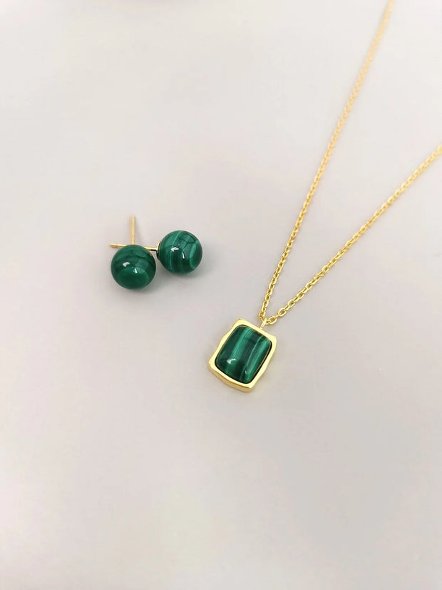 Natural Malachite Pendant Necklace