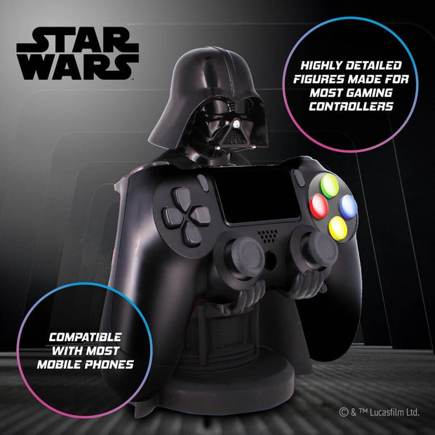 : Star Wars: Darth Vader - Original Mobile Phone & Gaming Controller Holder, Device Stand, Cable Guys, Licensed Figure (Multi-Colored)