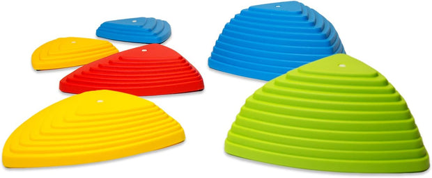 - Rocksteady Tall - Balance & Coordination Enhancing Stepping Blocks, Sensory Toys for Kids - Indoor and Outdoor Obstacle Course, Set of 6 Pieces - Primary Colors