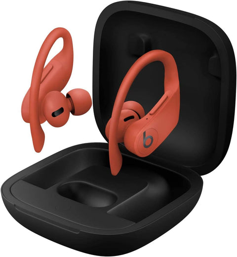 Power Pro Wireless Earbuds - Apple H1 Headphone Chip, Class 1 Bluetooth Headphones, 9 Hours of Listening Time, Sweat Resistant, Built-In Microphone - Lava Red