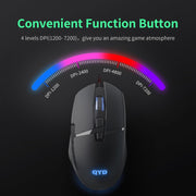 Gaming Mouse Wired 7200 DPI Adjustable Gaming Mice USB RGB Mouse for Big Hands, 8 Programmable PC Mice, Ergonomic Gamer Mouse for Gaming Laptop Desktop Computer PC with 1.67M Braided Cable