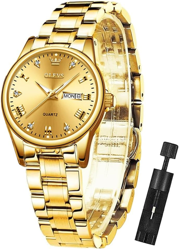 Watch Women,Watches for Women,Woman Watch,Waterproof Fashion Luxury Dress Adjustable Stainless Steel Bracelet Analog Small Wrist Watches for Women Day and Date Watches,Reloj Para Mujer