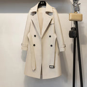 2024 Autumn Long Casual Woman Double Breasted Trench Coat Loose with Belt Overcoat Waterproof Raincoat Business Outerwear R691