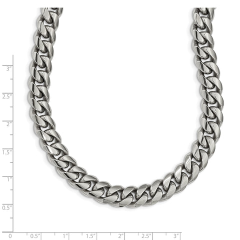 Stainless Steel Polished 24-Inch Curb Chain Necklace