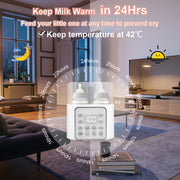 Baby , 9 in 1 Double Bottles Milk Warmer for Baby, Fast Food Heater & Defrost Warmer with Timer, LCD Display, Timer & 24H Temperature Control for Breastmilk & Formula