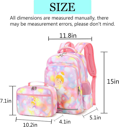 Backpack Boys Girls Preschool Backpacks for School Kids School Bags Kindergarten Bookbag Set with Lunch Box (Pink Dance Girl)