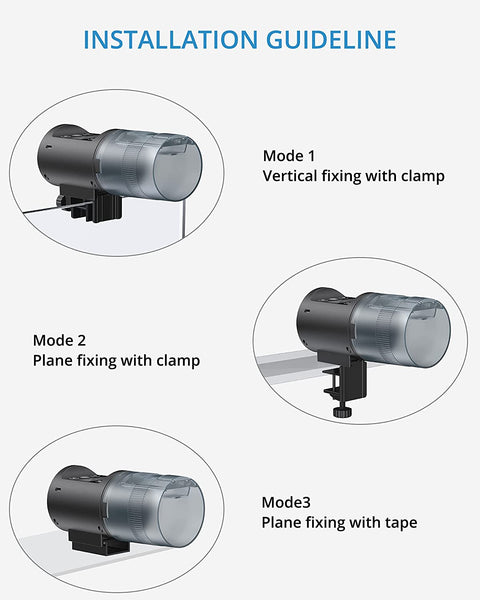 Automatic Fish Feeder, Moisture-Proof Auto Fish Feeder for Fish Tank and Aquarium, Programmable Electric Fish Feeder Automatic Dispenser for Vacation and Weekend