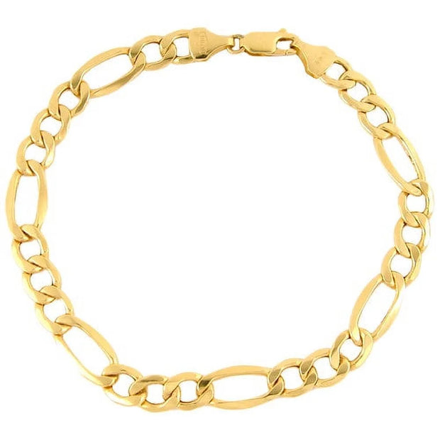 10K Yellow Gold Figaro Chain Bracelet, 8.5"