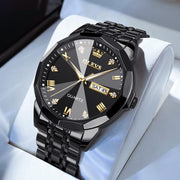 Watch Men Watches for Men Mens Watches Big Face Blue/Silver/Gold/Black/Grey Dial Mens Watch Waterproof Stainless Steel Casual Business Quartz Dress Diamond Luxury Watch with Day and Date