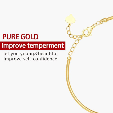 Solid 18K Gold Link Bracelet for Women Real Gold, Dainty Cute Tiny Bead Thin Italian Adjustable Chain Gift for Her, Pure Gold with Certificate Fine Bride Jewelry for Wedding Prom, 6.1 to 7.3 Inches