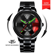 For NEKTOM VIP Client Steel Strap Spinning Luminous Car Wheel Watch