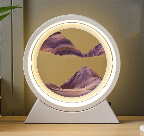 LED Light Creative Quicksand Table Lamp Moving Sand Art Picture 3D Hourglass Deep Sea Sandscape Bedroom Lamp for Home Decor Gift