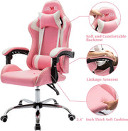 Pink Gaming Chair Ergonomic Computer Chair,Gamer Chair Pink Office Chair Gaming Massage Chair