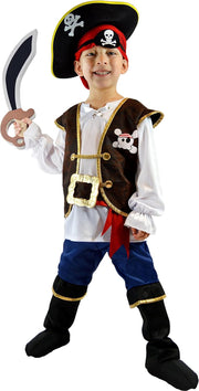 Halloween Pirate Costume Kids, Boys Pirate Costume Set, Pirate Accessories Costume for Dress-Up Party