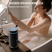 Portable Bluetooth Speaker, IPX5 Waterproof Shower Speaker with 360° HD Surround Sound, Punchy Bass, Wireless TWS Pairing, 24H Playtime, Wireless Speaker for Home/Outdoor/Camping/Beach, Birthday Gift