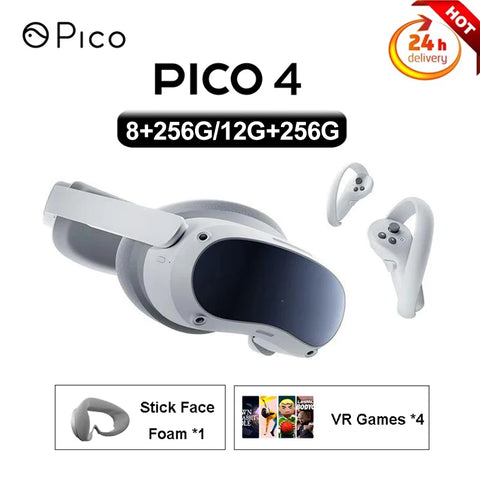 4 VR Headset All-In-One Virtual Reality Headset for Metaverse and Stream Gaming 4K+ Display 3D VR Glasses 8+125G/12G+256G