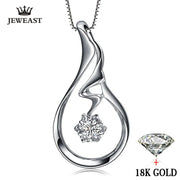 Natural Diamond Necklace Pendants Pure 18K Gold Jewelry Charm Women Girl Gift Elegant Fashion Angel Wings Hot Sale New Good Fine