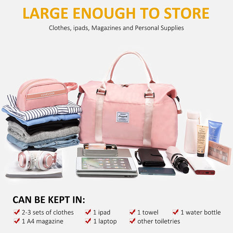 Weekender Bag for Women Cute Travel Tote Bag Gym Duffel Bag with Toiletry Bag Carry on Bag Overnight Hospital Bag