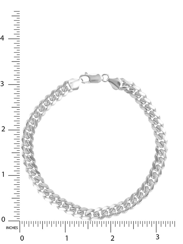 Men'S Sterling Silver Curb Bracelet