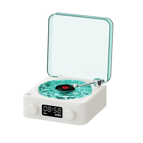 Waves Vinyl Player Bluetooth Speaker with White Noise Dynamic RGB Light Retro Vatage Sleep Aid Turntable Speaker Home Theater