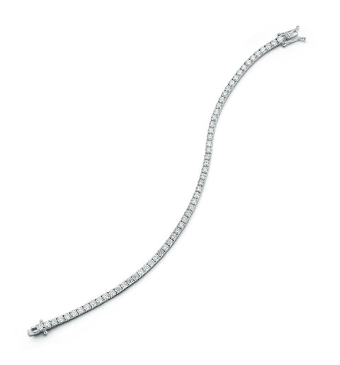 3 Ct Diamond Tennis Bracelet 14K White Gold 7" Lab Grown