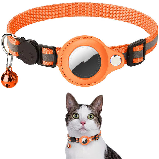 Reflective Collar Waterproof Holder Case for Airtag Air Tag Airtags Protective Cover Cat Dog Kitten Puppy Nylon Collar