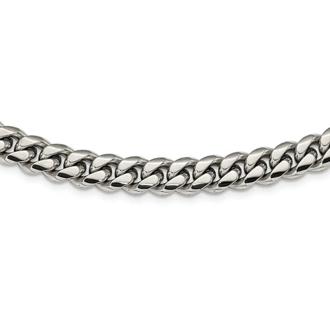 Stainless Steel Polished 24-Inch Curb Chain Necklace