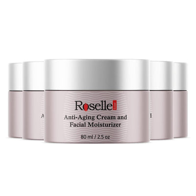 5 Pack - Roselle Anti-Aging Cream for Wrinkle,Skin Tightening Facial Moisturizer